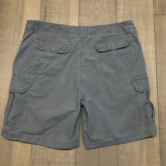 L.L. Bean Shorts Mens Size 42 Gray Cargo Ripstop Allagash Hiking Cotton Canvas‎ - Picture 2 of 10